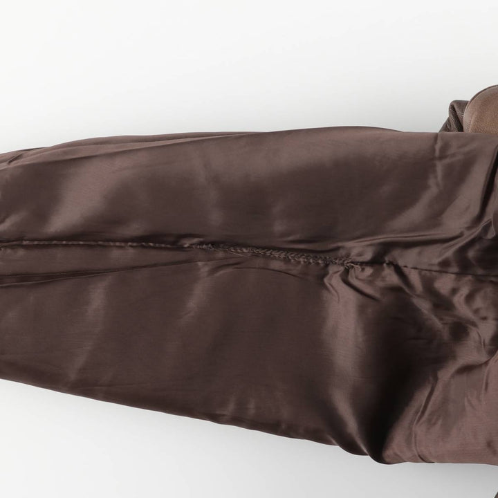 JOHN ASHFORD A-2 Style Hidden Button-Down Padded Leather Flight Jacket, Men's XL genuine leather brown type Vintage Second Hand