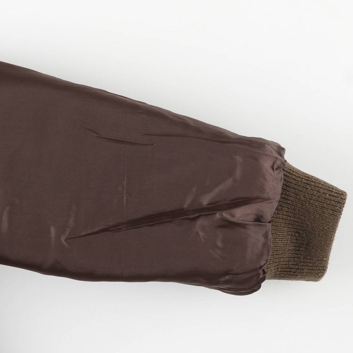 JOHN ASHFORD A-2 Style Hidden Button-Down Padded Leather Flight Jacket, Men's XL genuine leather brown type Vintage Second Hand