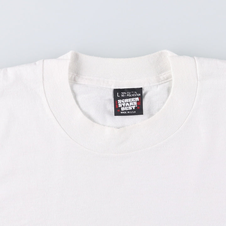 90'S Screen Stars Best Printed T-shirt Made in USA Men's L Vintage polyester white type Vintage Second Hand