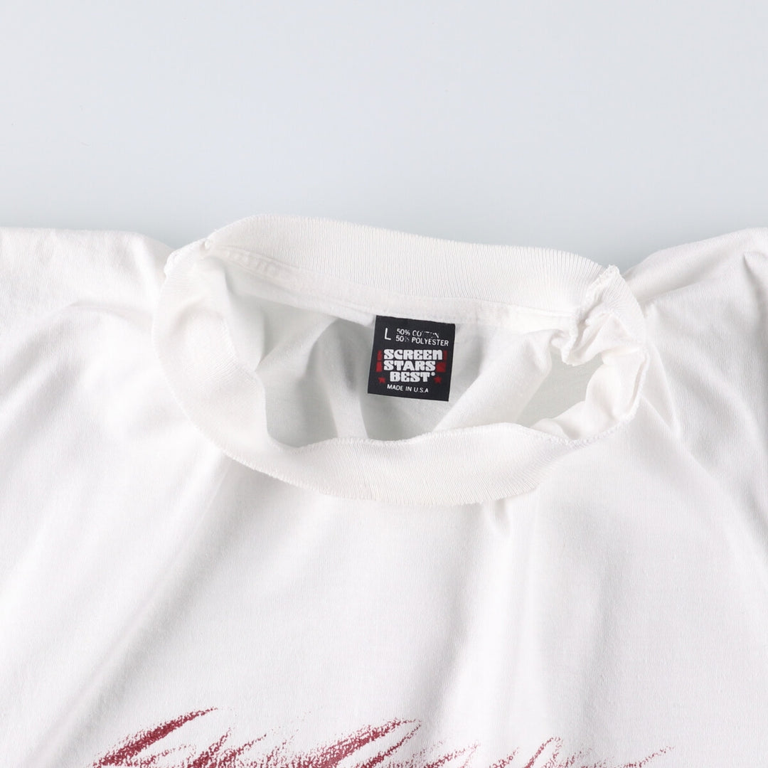 90'S Screen Stars Best Printed T-shirt Made in USA Men's L Vintage polyester white type Vintage Second Hand