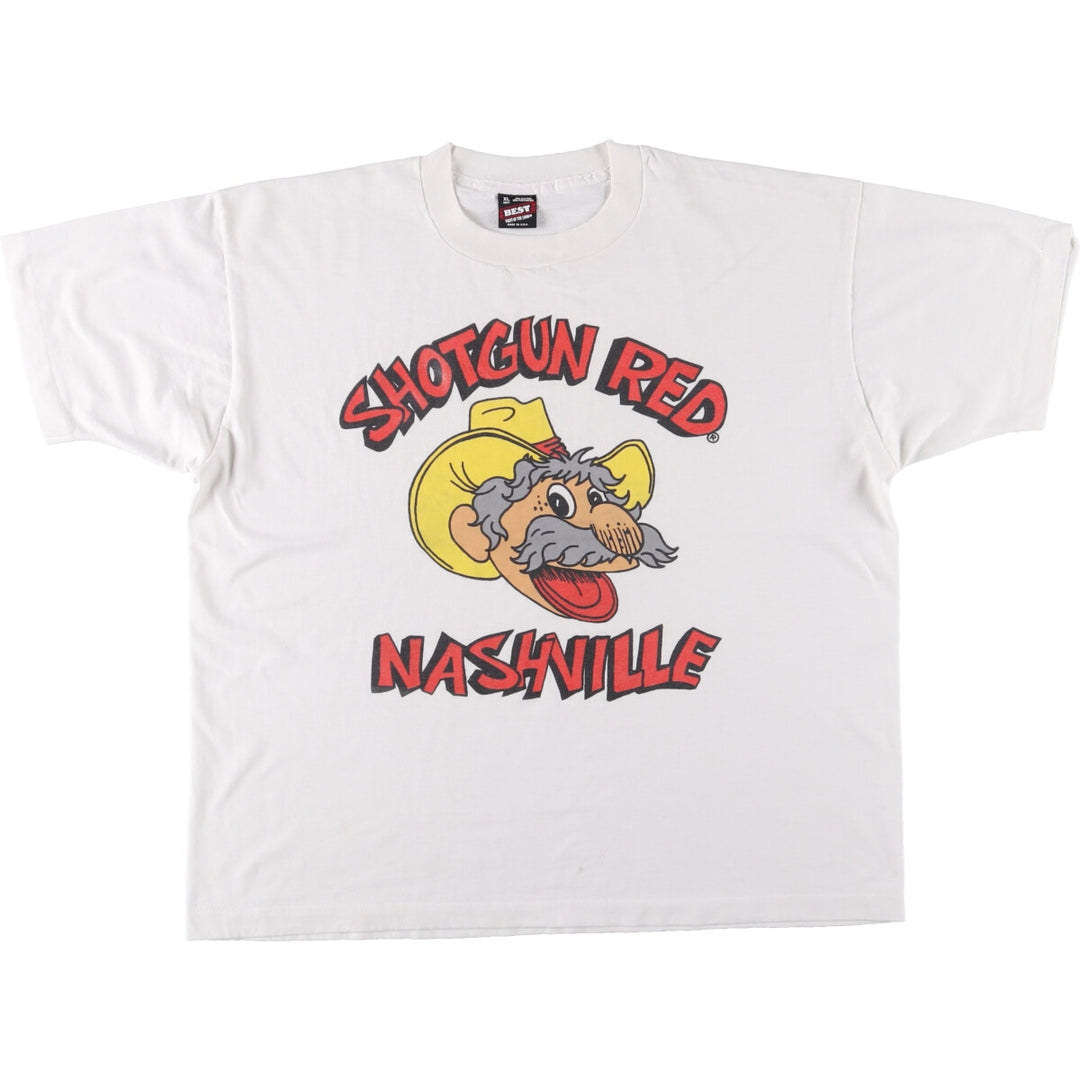 90'S Fruit of the Loom Best Printed T-shirt, Made in USA, Men's XL, Vintage cotton white type Vintage Second Hand