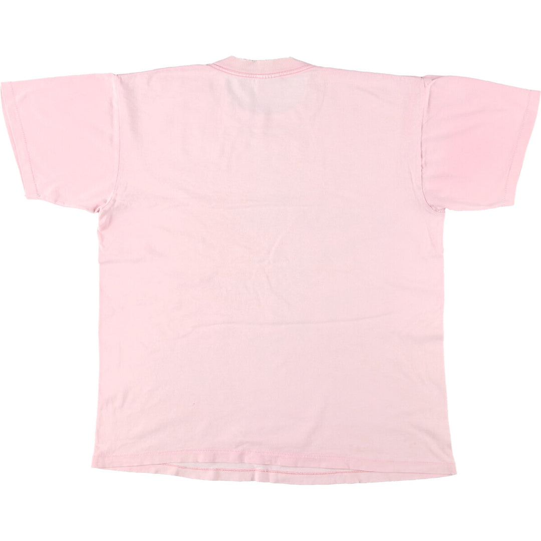 90'S ONEITA POWER-T Message Print T-Shirt Made in USA Men's L Size Vintage cotton pink type Vintage Second Hand