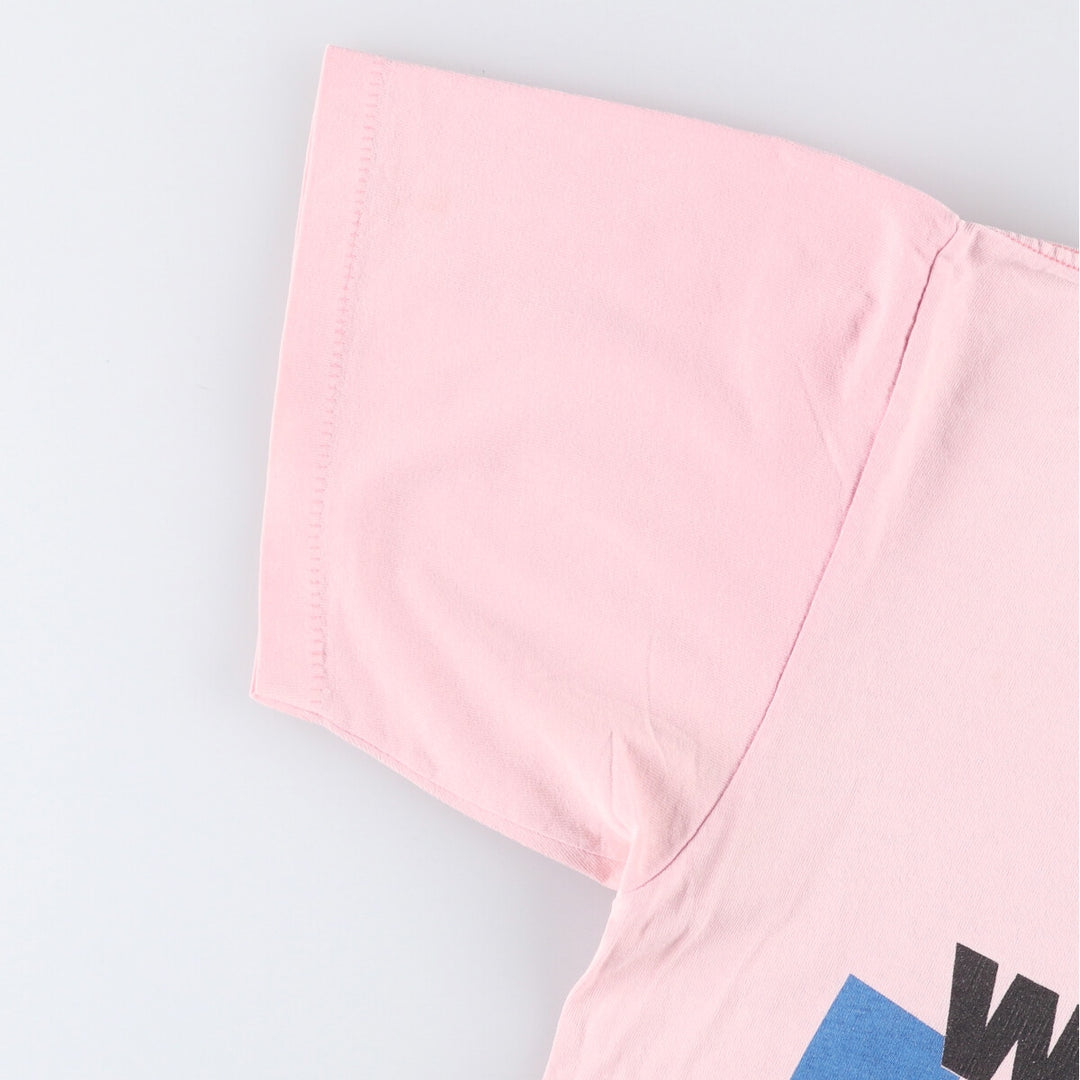 90'S ONEITA POWER-T Message Print T-Shirt Made in USA Men's L Size Vintage cotton pink type Vintage Second Hand