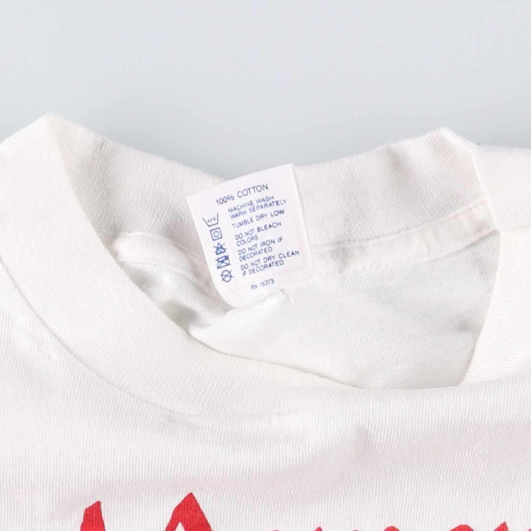 Vintage 90'S Delta DELTA Message Print T-shirt Made in USA Men's L cotton white type Vintage Second Hand