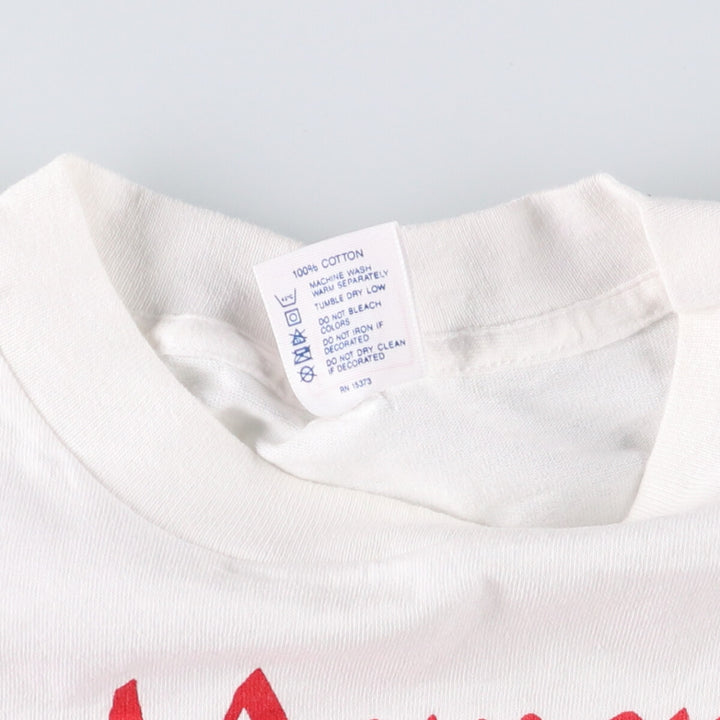 Vintage 90'S Delta DELTA Message Print T-shirt Made in USA Men's L cotton white type Vintage Second Hand