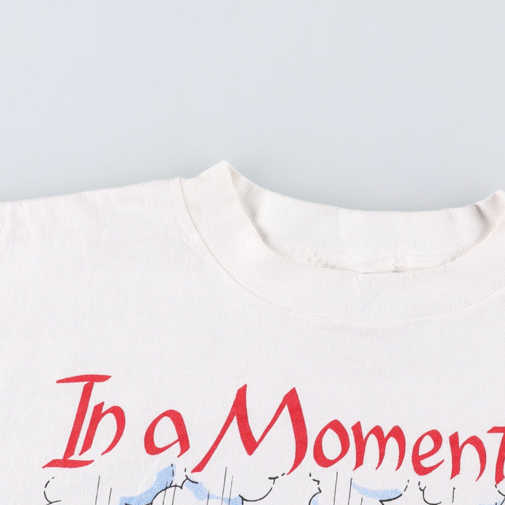 Vintage 90'S Delta DELTA Message Print T-shirt Made in USA Men's L cotton white type Vintage Second Hand