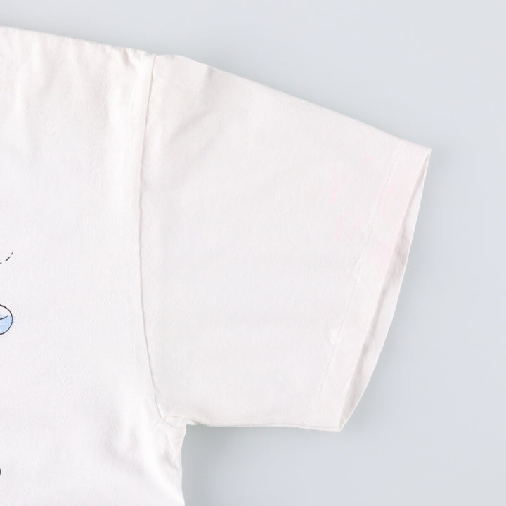Vintage 90'S Delta DELTA Message Print T-shirt Made in USA Men's L cotton white type Vintage Second Hand