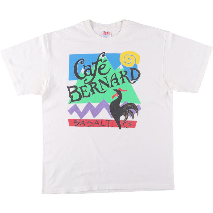 90'S Hanes Heavyweight Printed T-shirt, Men's Size L, Vintage cotton white type Vintage Second Hand
