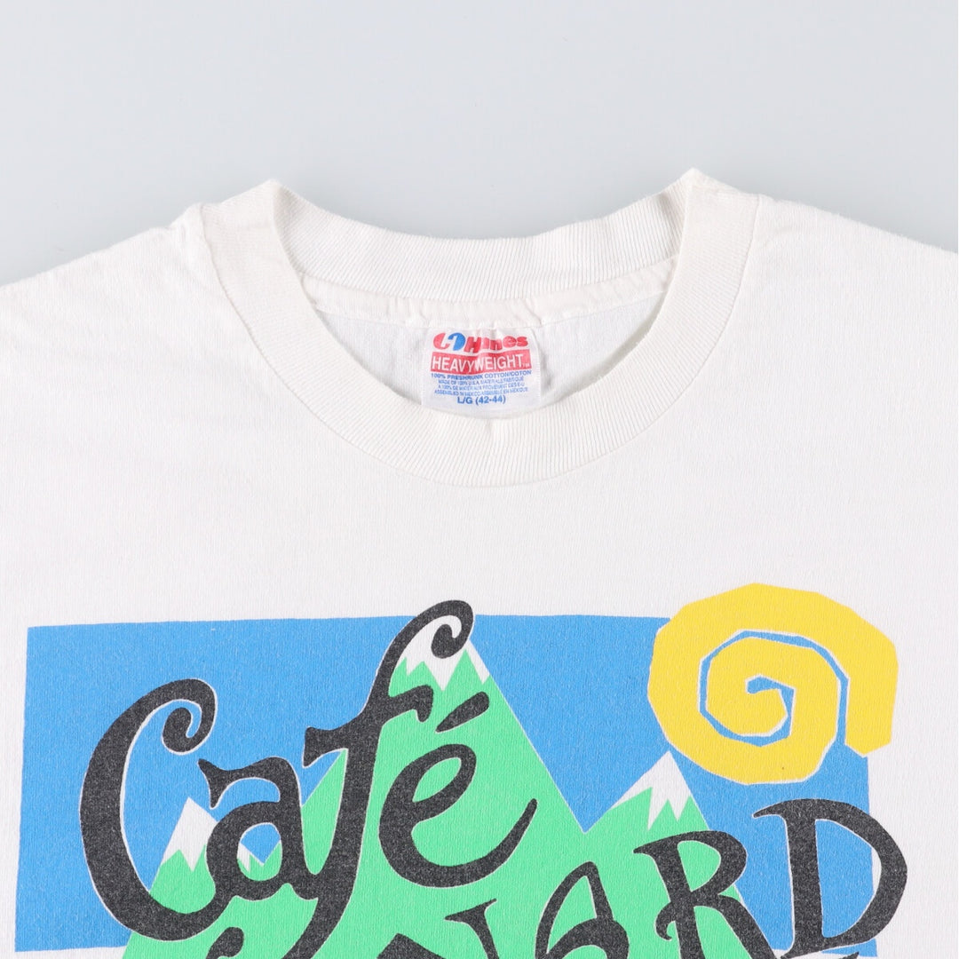 90'S Hanes Heavyweight Printed T-shirt, Men's Size L, Vintage cotton white type Vintage Second Hand