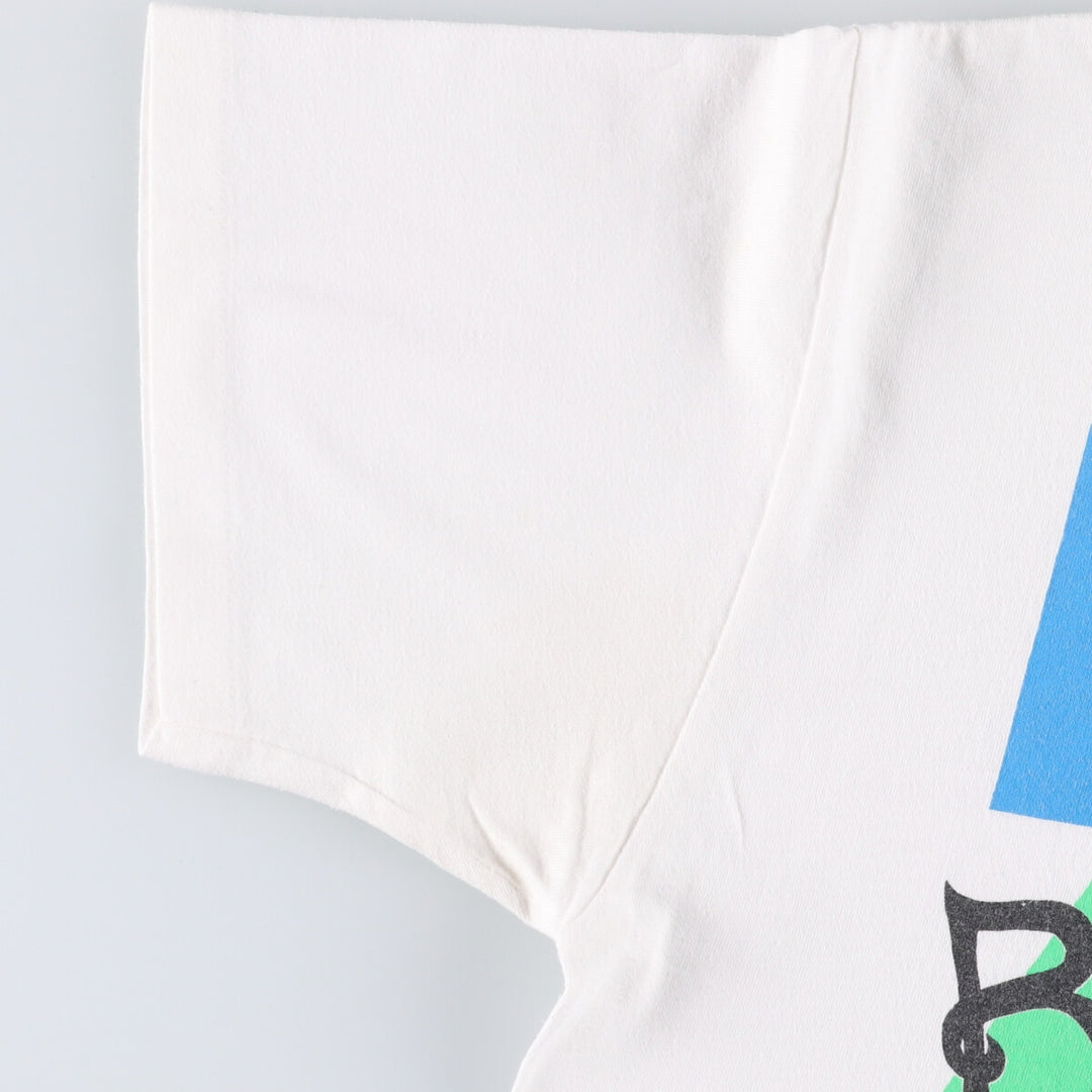 90'S Hanes Heavyweight Printed T-shirt, Men's Size L, Vintage cotton white type Vintage Second Hand
