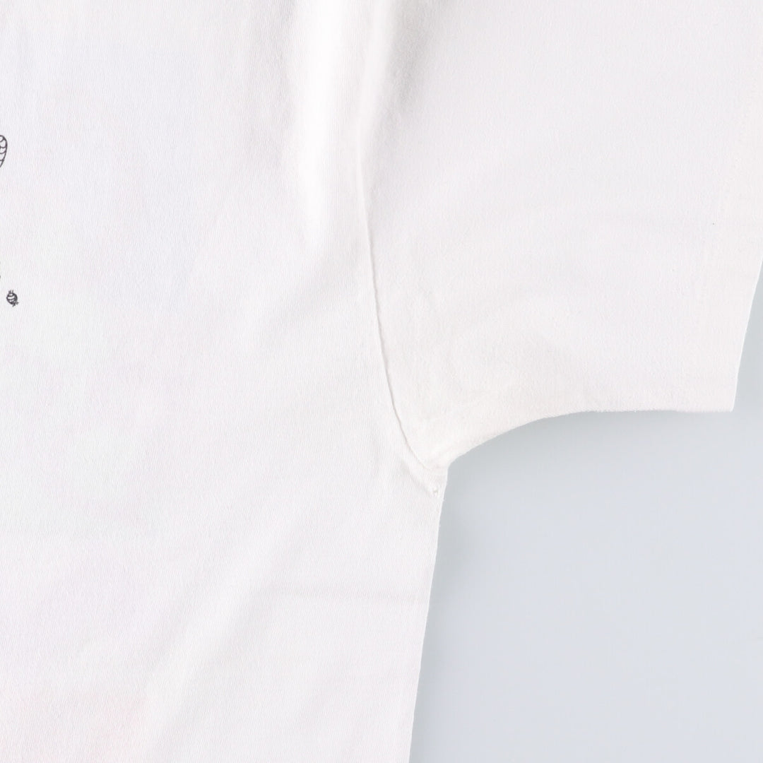 90'S Hanes Heavyweight Printed T-shirt, Men's Size L, Vintage cotton white type Vintage Second Hand