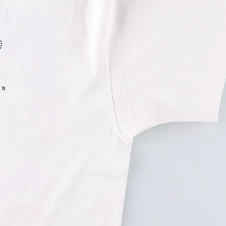 90'S Hanes Heavyweight Printed T-shirt, Men's Size L, Vintage cotton white type Vintage Second Hand
