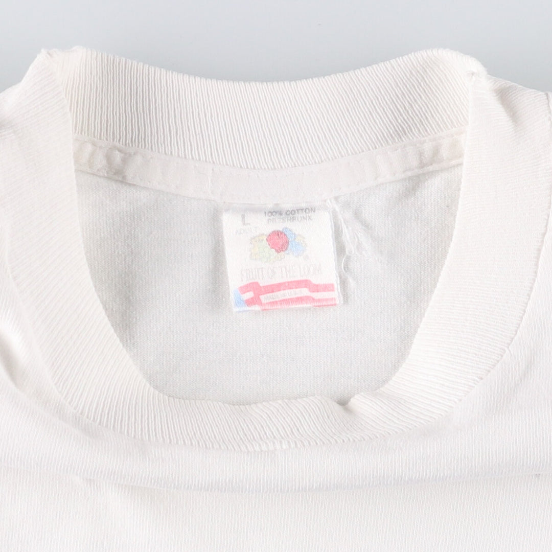 90'S Fruit of the Loom MARTHA'S VINEYARD Printed T-shirt Made in USA Men's L Vintage cotton white type Vintage Second Hand