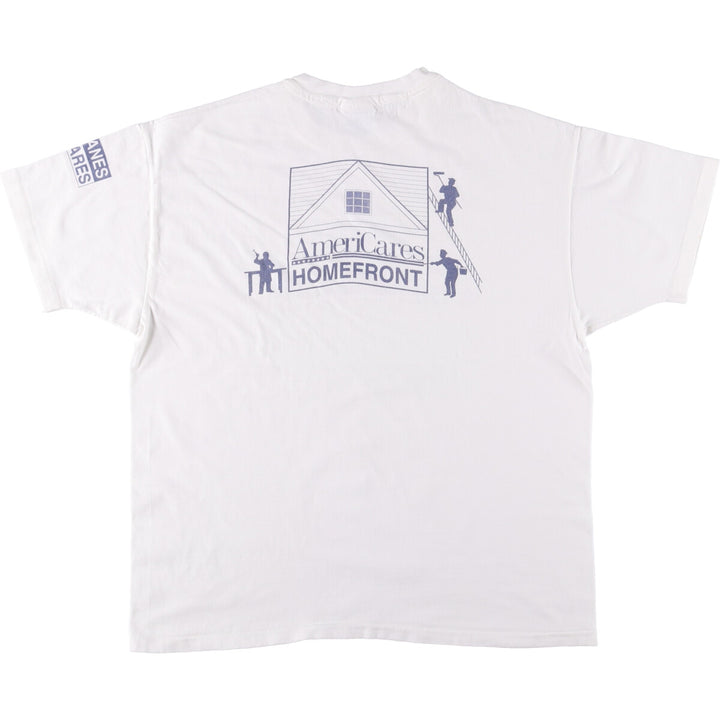 90'S Hanes BEEFY-T Message Print T-Shirt Made in USA Men's XL Vintage cotton white type Vintage Second Hand