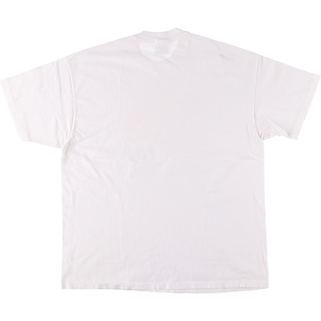 90'S Hanes BEEFY-T Floral Print T-Shirt Made in USA Men's XL Vintage cotton white type Vintage Second Hand