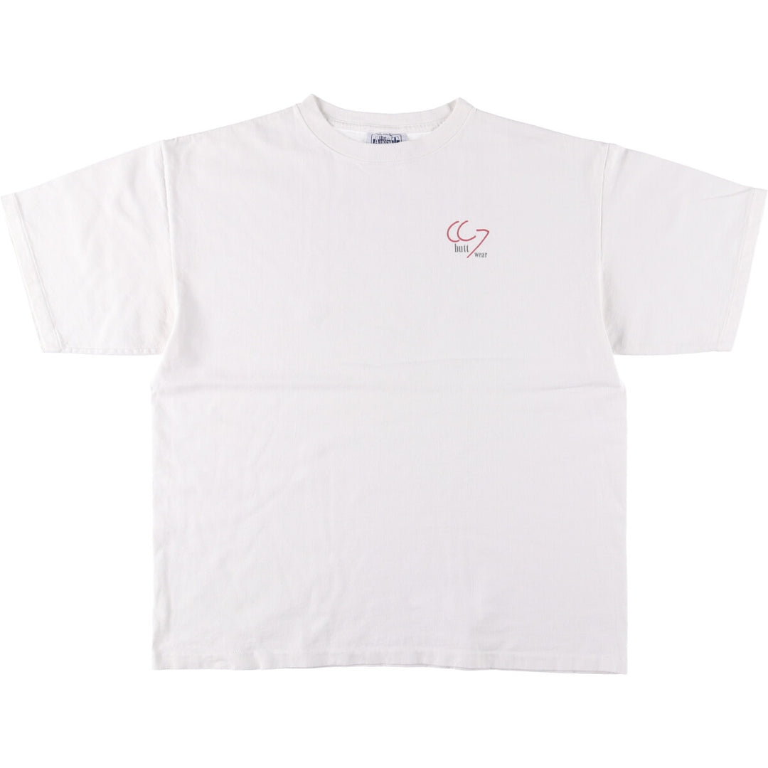 90'S Aussie T company message print T-shirt made in USA, men's size L, vintage cotton white type Vintage Second Hand