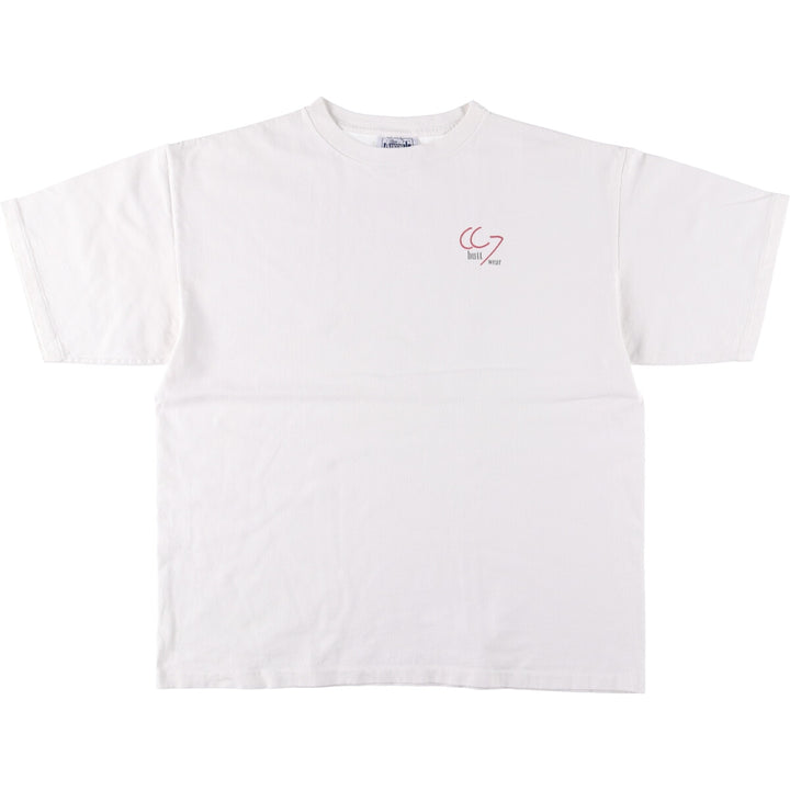 90'S Aussie T company message print T-shirt made in USA, men's size L, vintage cotton white type Vintage Second Hand