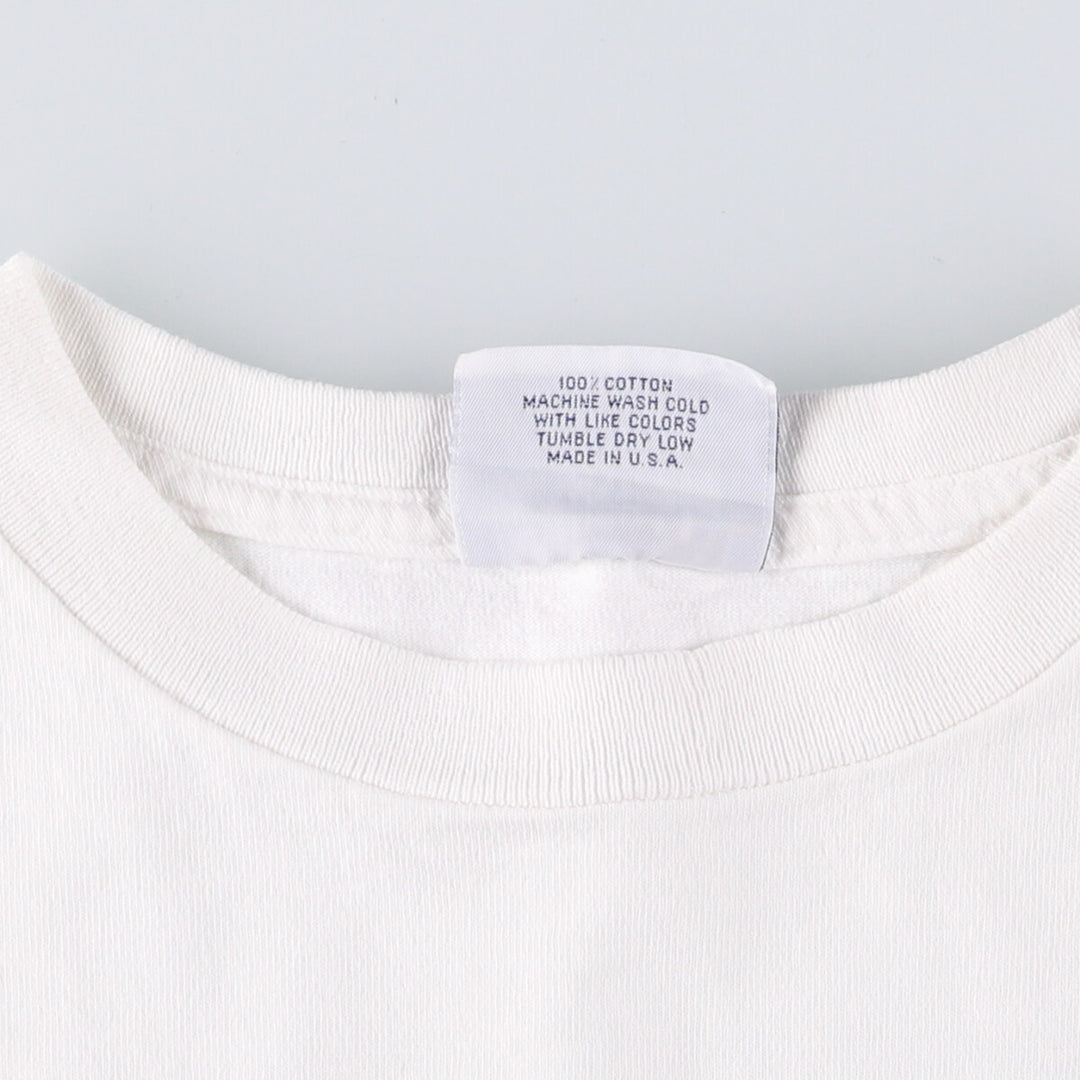 90'S Aussie T company message print T-shirt made in USA, men's size L, vintage cotton white type Vintage Second Hand