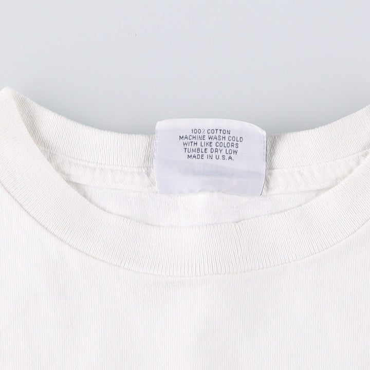 90'S Aussie T company message print T-shirt made in USA, men's size L, vintage cotton white type Vintage Second Hand