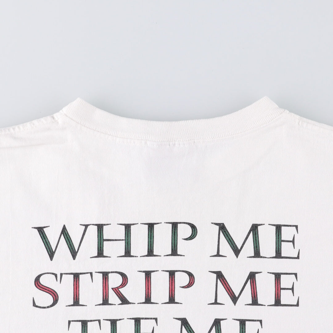 90'S Aussie T company message print T-shirt made in USA, men's size L, vintage cotton white type Vintage Second Hand