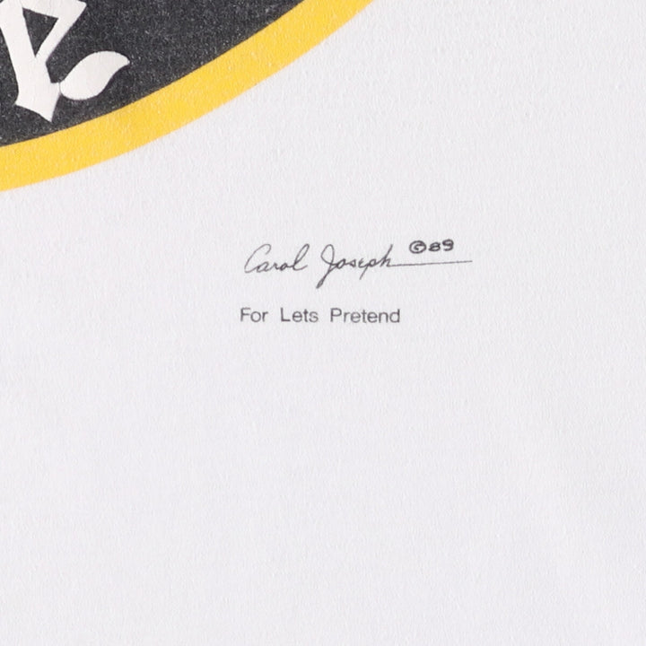 80'S Carol Joseph Art T-shirt, Men's, Size L, Vintage unknown white type Vintage Second Hand