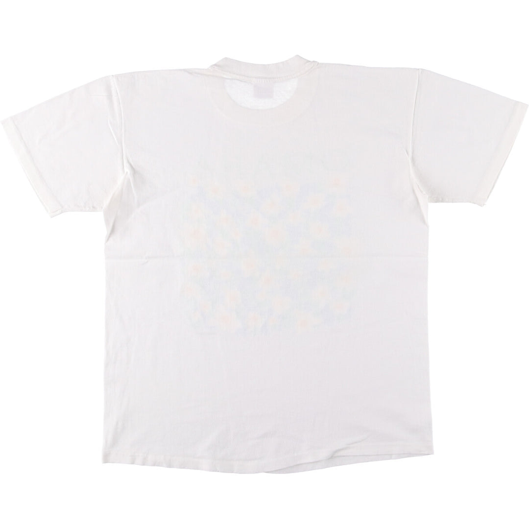 90'S TEDMAN Floral Print T-Shirt Made in USA Men's L Size Vintage cotton white type Vintage Second Hand