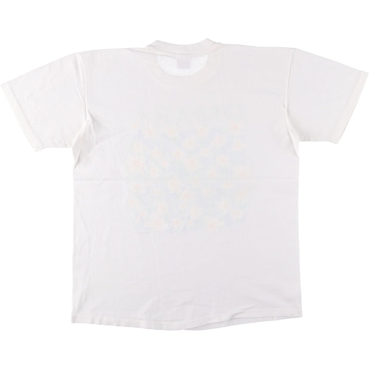 90'S TEDMAN Floral Print T-Shirt Made in USA Men's L Size Vintage cotton white type Vintage Second Hand