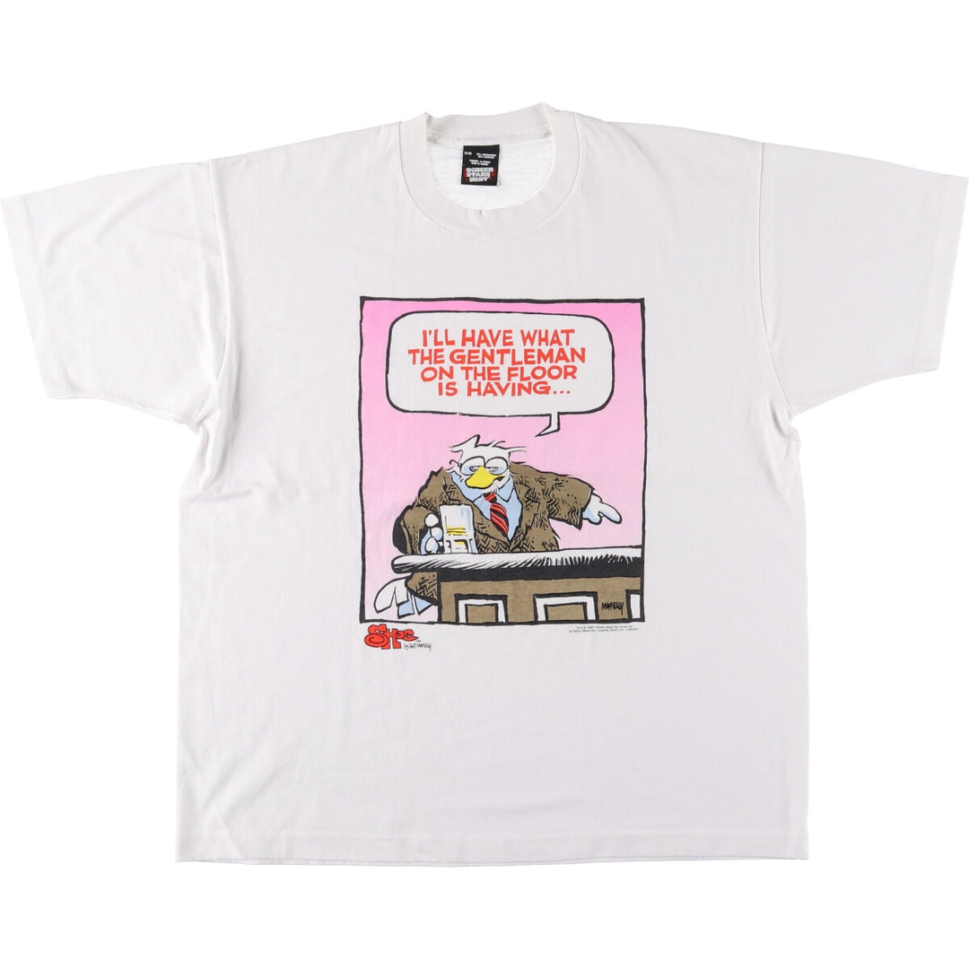 90'S SCREEN STARS Printed T-shirt, Men's XL, Vintage cotton white type Vintage Second Hand