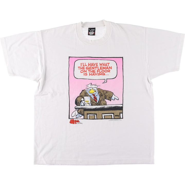 90'S SCREEN STARS Printed T-shirt, Men's XL, Vintage cotton white type Vintage Second Hand