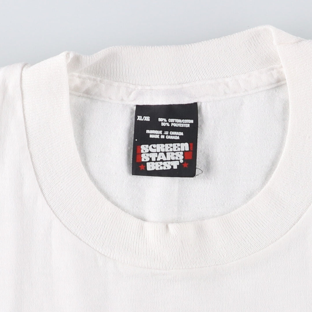 90'S SCREEN STARS Printed T-shirt, Men's XL, Vintage cotton white type Vintage Second Hand