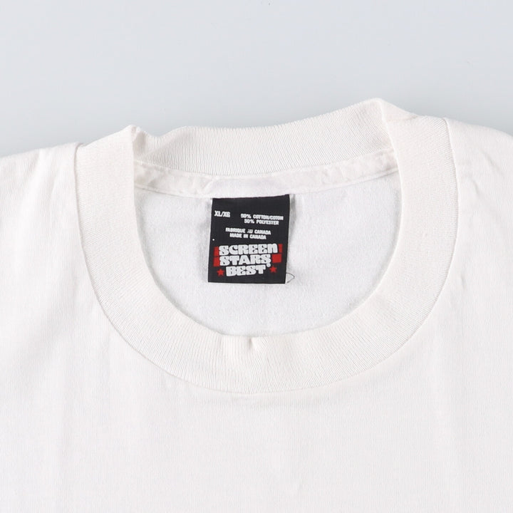 90'S SCREEN STARS Printed T-shirt, Men's XL, Vintage cotton white type Vintage Second Hand