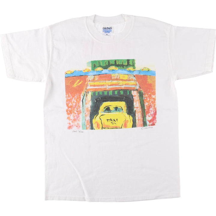 Gildan Art T-shirt, Men's M size cotton white type Vintage Second Hand