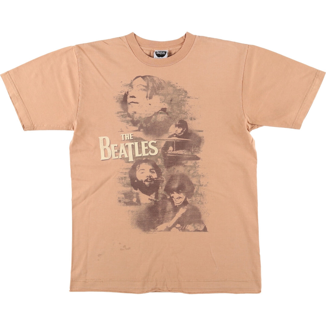 Cygnus THE BEATLES Band T-shirt Band Tee Men's M size cotton brown type Vintage Second Hand