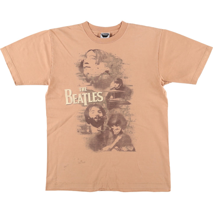 Cygnus THE BEATLES Band T-shirt Band Tee Men's M size cotton brown type Vintage Second Hand