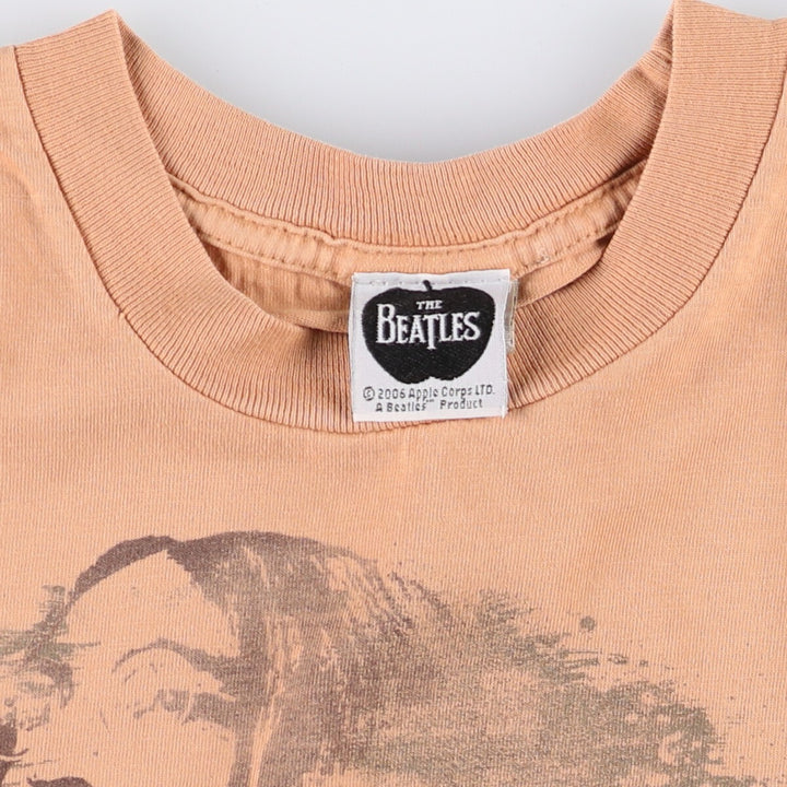 Cygnus THE BEATLES Band T-shirt Band Tee Men's M size cotton brown type Vintage Second Hand