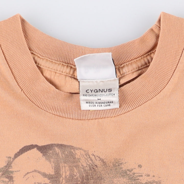Cygnus THE BEATLES Band T-shirt Band Tee Men's M size cotton brown type Vintage Second Hand