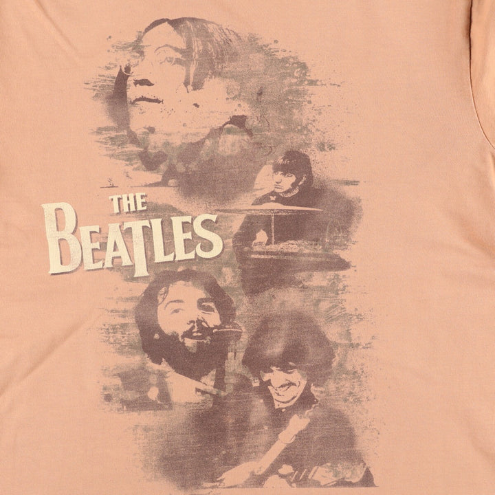 Cygnus THE BEATLES Band T-shirt Band Tee Men's M size cotton brown type Vintage Second Hand
