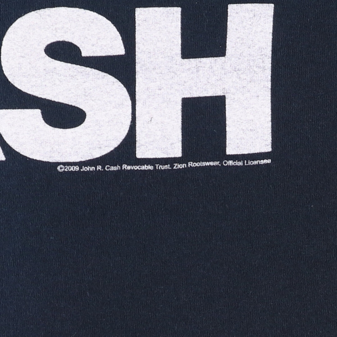 Gildan Johnny Cash Band T-shirt, Men's L size cotton black type Vintage Second Hand