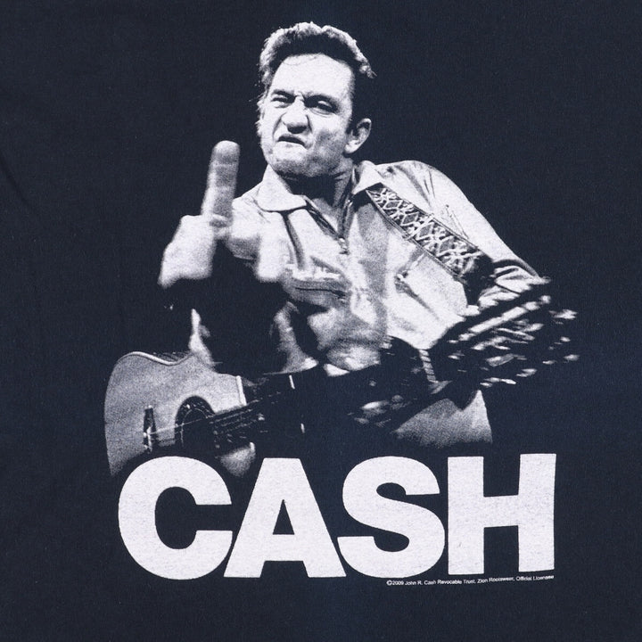 Gildan Johnny Cash Band T-shirt, Men's L size cotton black type Vintage Second Hand