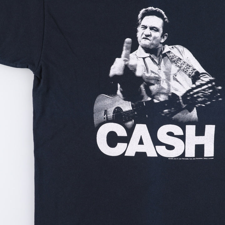 Gildan Johnny Cash Band T-shirt, Men's L size cotton black type Vintage Second Hand