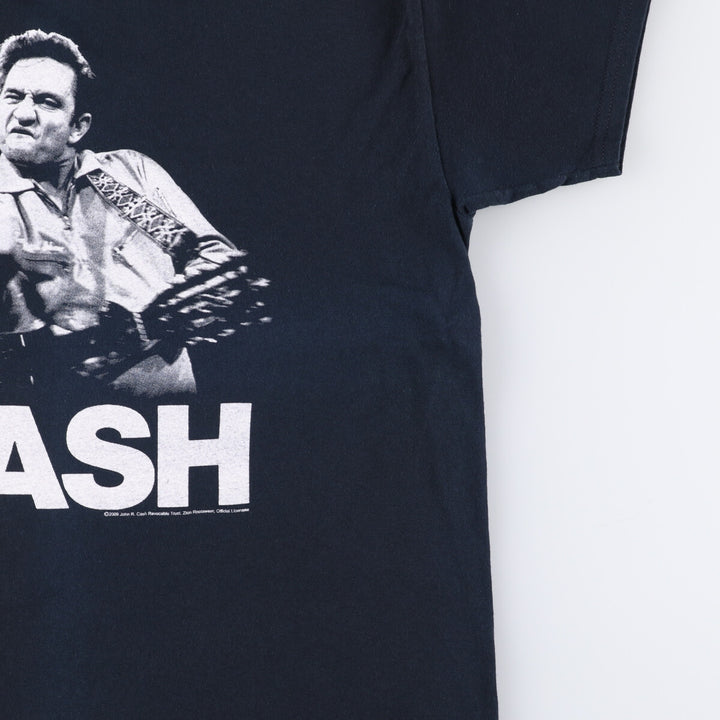 Gildan Johnny Cash Band T-shirt, Men's L size cotton black type Vintage Second Hand