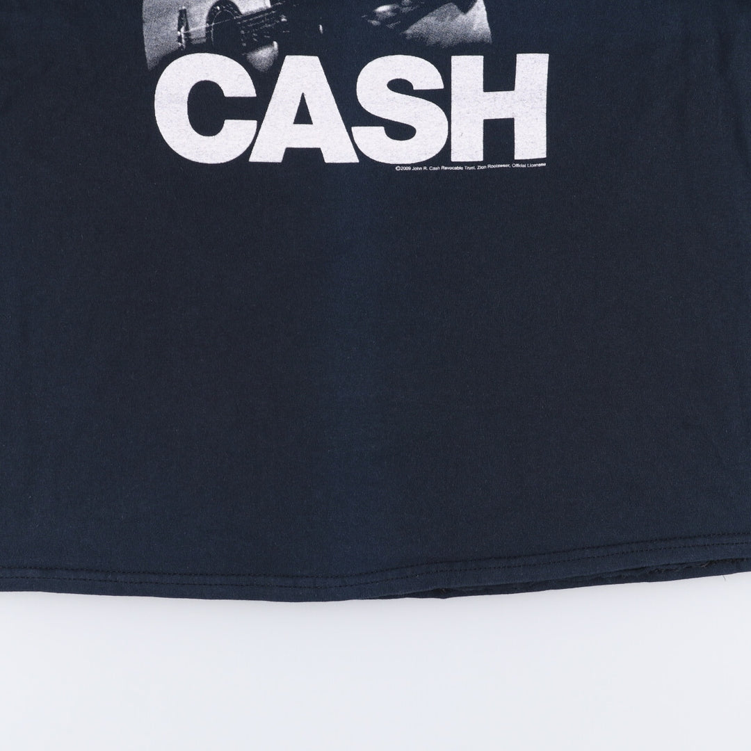 Gildan Johnny Cash Band T-shirt, Men's L size cotton black type Vintage Second Hand