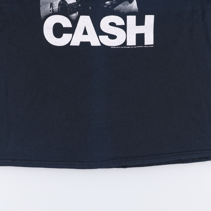 Gildan Johnny Cash Band T-shirt, Men's L size cotton black type Vintage Second Hand