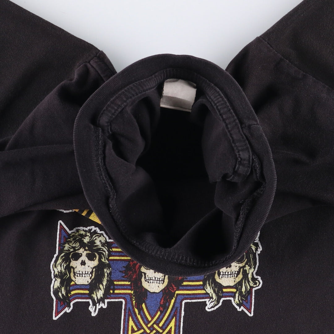GUNS N' ROSES Skull Pattern Band T-shirt, Men's M size cotton black type Vintage Second Hand
