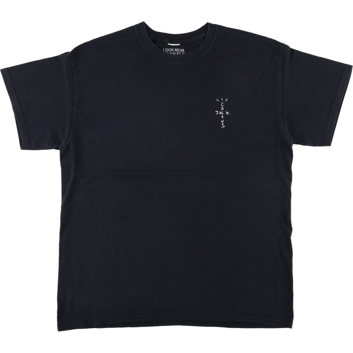 CACTUS JACK Rap T-shirt, Men's L size cotton black type Vintage Second Hand