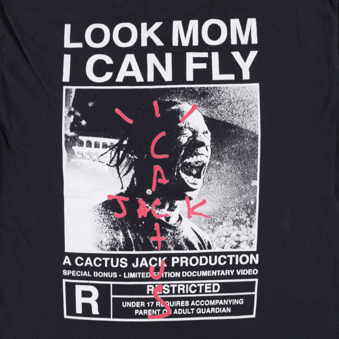 CACTUS JACK Rap T-shirt, Men's L size cotton black type Vintage Second Hand