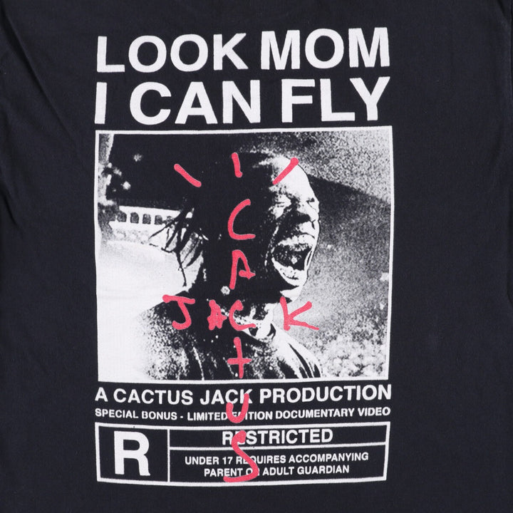 CACTUS JACK Rap T-shirt, Men's L size cotton black type Vintage Second Hand