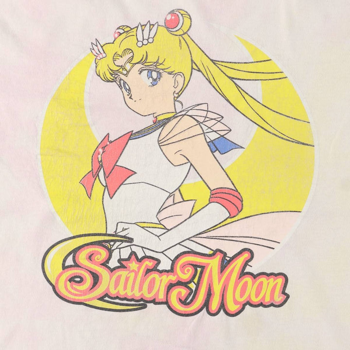 SAILOR MOON Pretty Guardian Sailor Moon Tsukino Usagi Anime Character Print T-Shirt Men's L size cotton purple type Vintage Second Hand