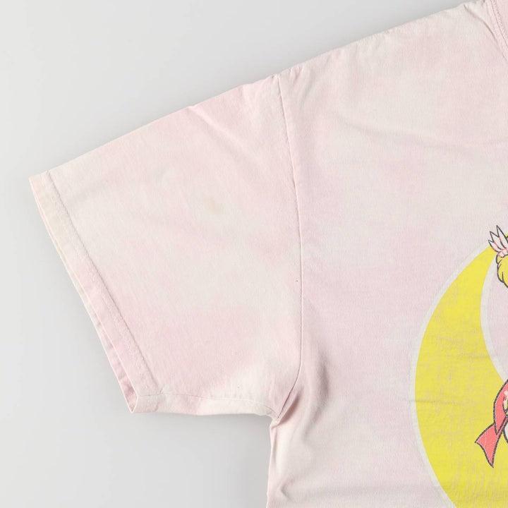 SAILOR MOON Pretty Guardian Sailor Moon Tsukino Usagi Anime Character Print T-Shirt Men's L size cotton purple type Vintage Second Hand
