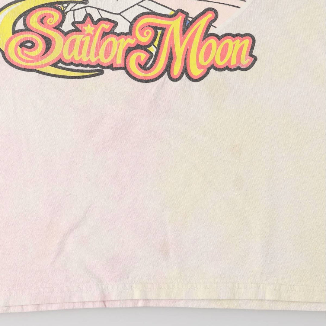 SAILOR MOON Pretty Guardian Sailor Moon Tsukino Usagi Anime Character Print T-Shirt Men's L size cotton purple type Vintage Second Hand